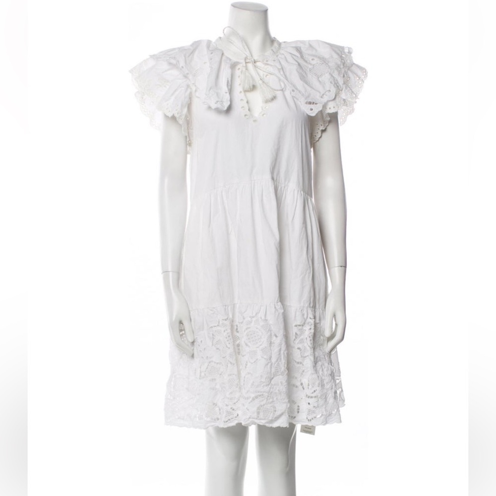 Sea New York white cotton eyelet dress. SzM